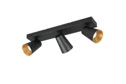 Trio Lighting Sisustusvalaisimet*spottivalaisin Sharp 3-os GU10 mattamusta/kult