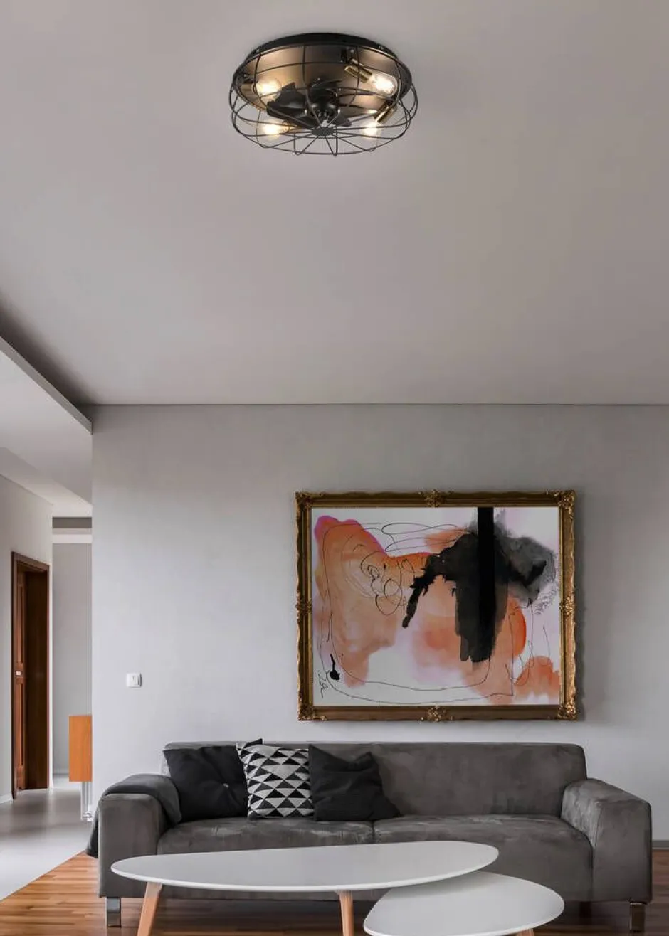 Trio Lighting Sisustusvalaisimet*tuuletinkattovalaisin Trondheim 4xE27 mattamus