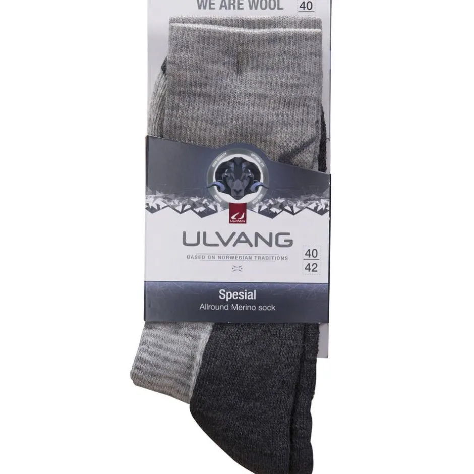 Ulvang Asusteet|Asusteet*merinovillasukka Spesial 75111 11201 Grey Melange/Charcoal Melange