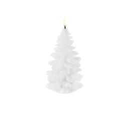 Uyuni Koriste- Ja Kausivalot*LED kynttilä kuusi 11x18 cm valkea smooth