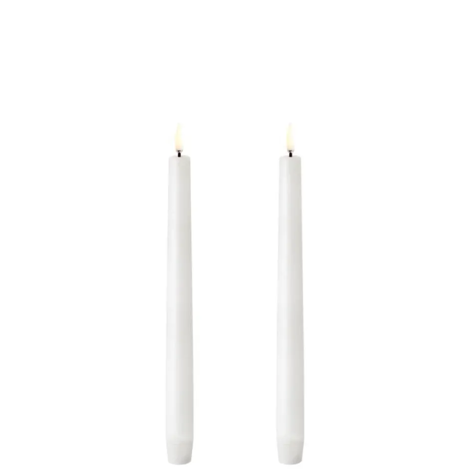 Uyuni Koriste- Ja Kausivalot*LED kynttilä 2,3x25 cm valkea smooth 2 kpl