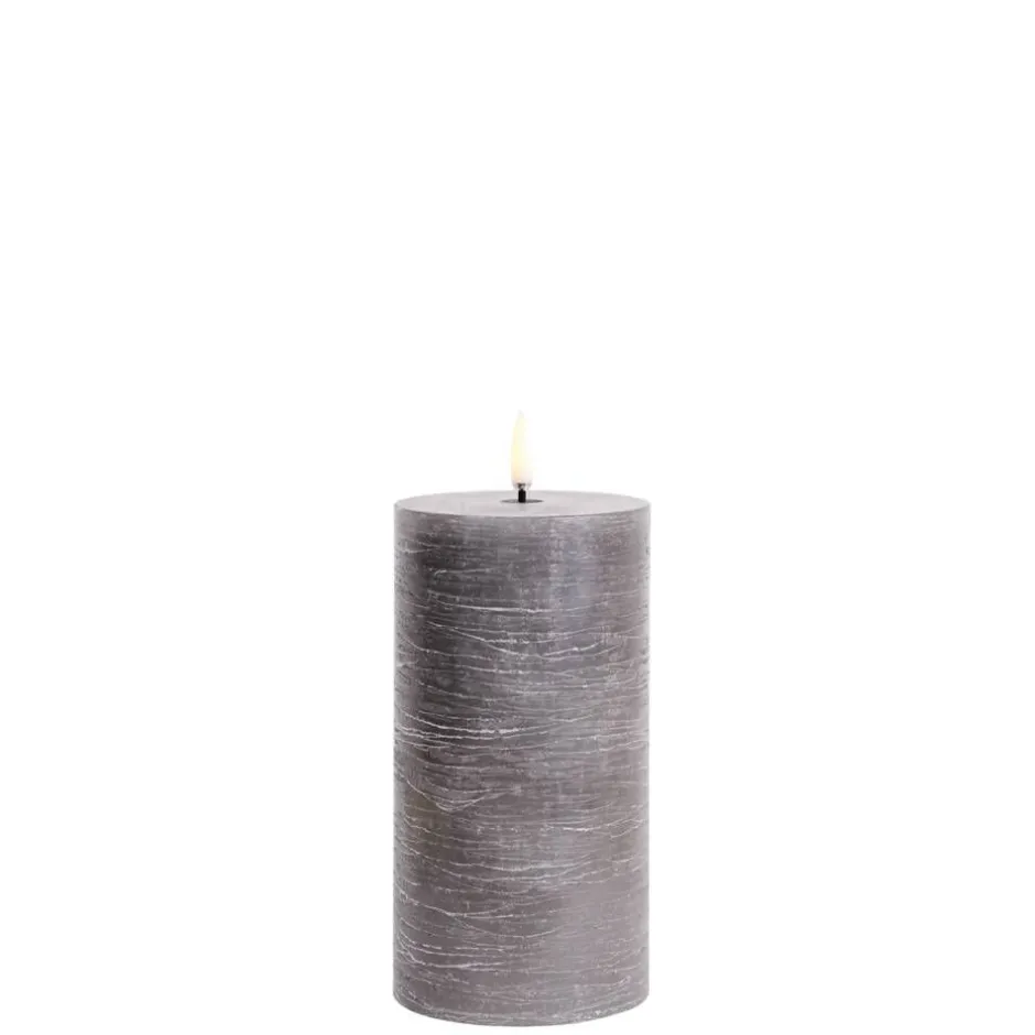 Uyuni Koriste- Ja Kausivalot*LED pöytäkynttilä 7,8x15 cm harmaa rustiikki