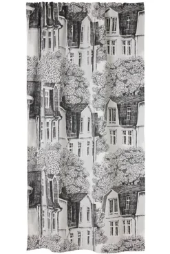 Vallila Verhot Ja Verhotarvikkeet*Puukylä valmisverho 140x250 cm harmaa