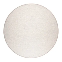 VM-Carpet Pyöreät Matot*Aho 72 beige, kapea pellavakantti Ø 160 cm