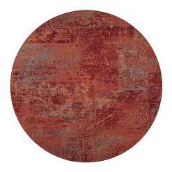 VM-Carpet Pyöreät Matot*matto Rustiikki ø 240 cm 14 puna-oranssi