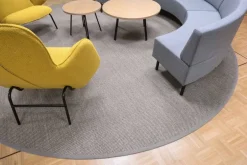 VM-Carpet Pyöreät Matot*Panama 9007 natural, Ø 133 cm, kantti pellava