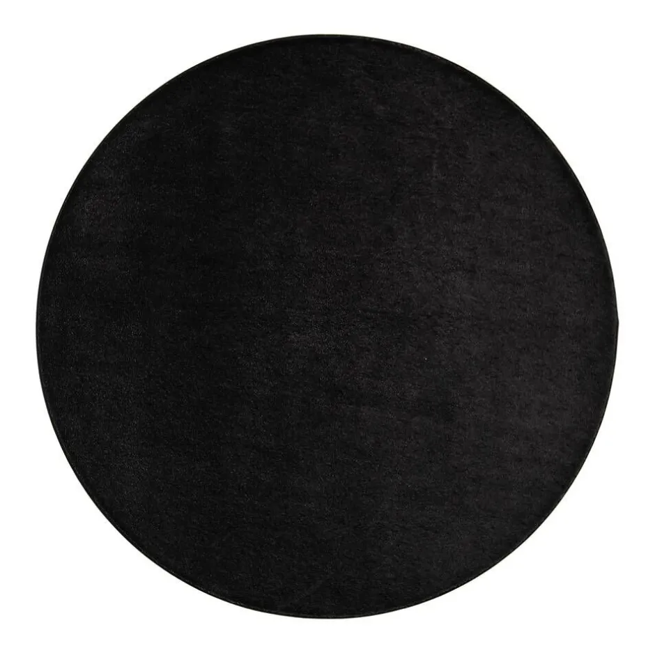 VM-Carpet Pyöreät Matot*Satine 800 musta, Ø 200 cm, kantti 5460