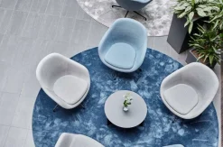 VM-Carpet Pyöreät Matot*Satine 791 sininen, Ø 240 cm, kantti 5447