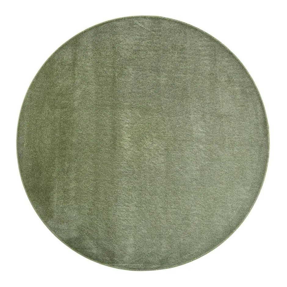 VM-Carpet Pyöreät Matot*Satine 572 vihreä, Ø 200 cm, kantti 5784