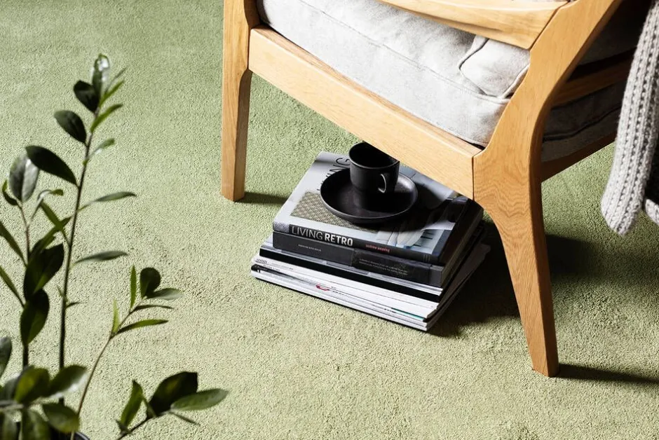 VM-Carpet Pyöreät Matot*Satine 572 vihreä, Ø 200 cm, kantti 5784