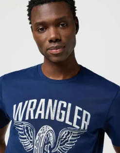 Wrangler T-Paidat*t-paita 112371477  Americana Tee Regular fit Navy