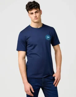 Wrangler T-Paidat*t-paita 112371471 Small Graphic Tee Regular fit Navy