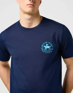 Wrangler T-Paidat*t-paita 112371471 Small Graphic Tee Regular fit Navy
