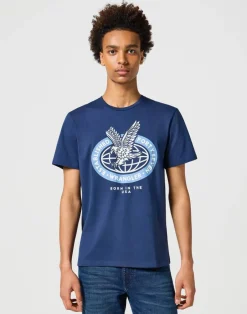 Wrangler T-Paidat*t-paita Americana Tee 112355047 Navy
